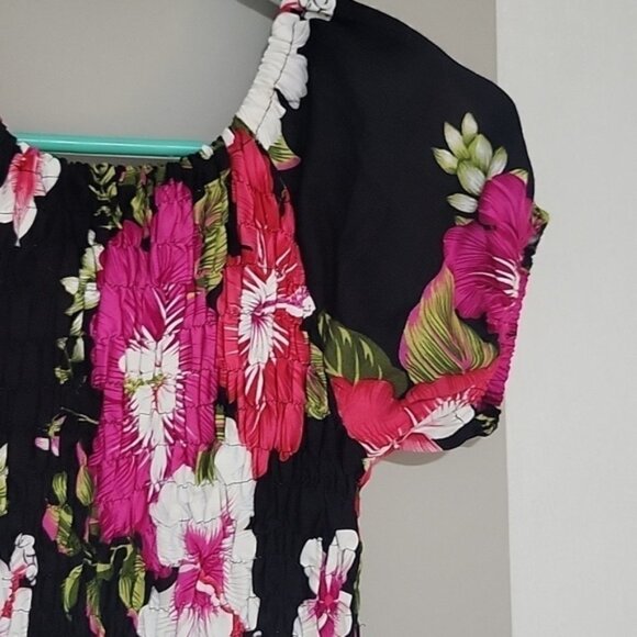 Women's Hawaiian floral midi dress size S/M - Picture 3 of 4